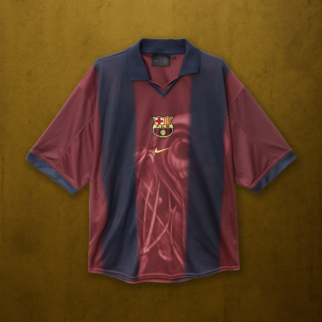 CJ X BARCELONA RETRO 2000/01 HOME SKELETON JERSEY 
